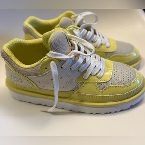 UGG Highland Sneakers Vibrant Yellow and White Shoes Retro Style